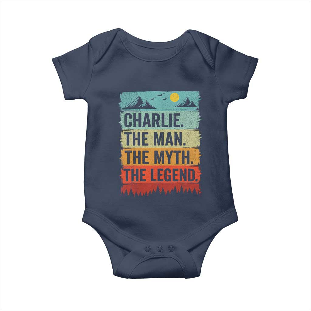 Charlie The Man The Myth The Legend Baby Onesie Retro Vintage - Wonder Print Shop
