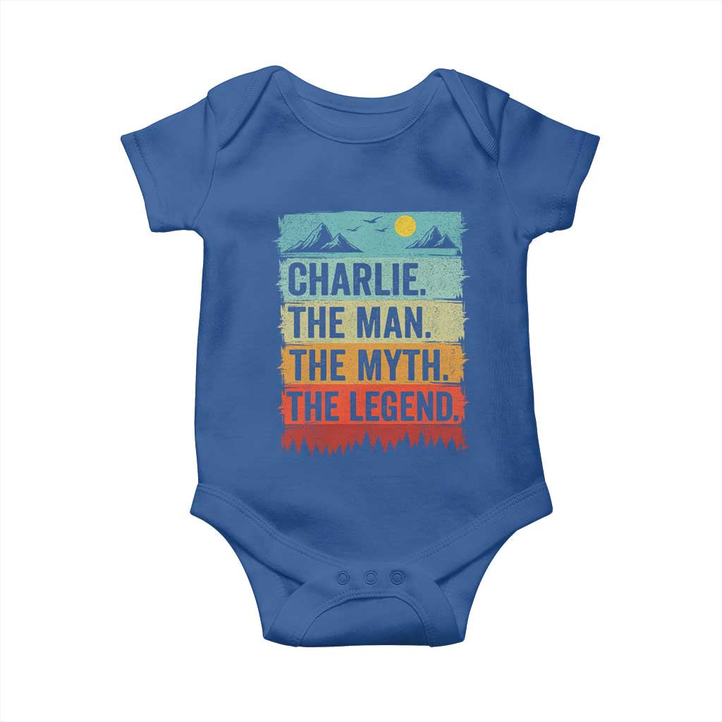 Charlie The Man The Myth The Legend Baby Onesie Retro Vintage - Wonder Print Shop