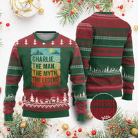 Charlie The Man The Myth The Legend Ugly Christmas Sweater Retro Vintage - Wonder Print Shop