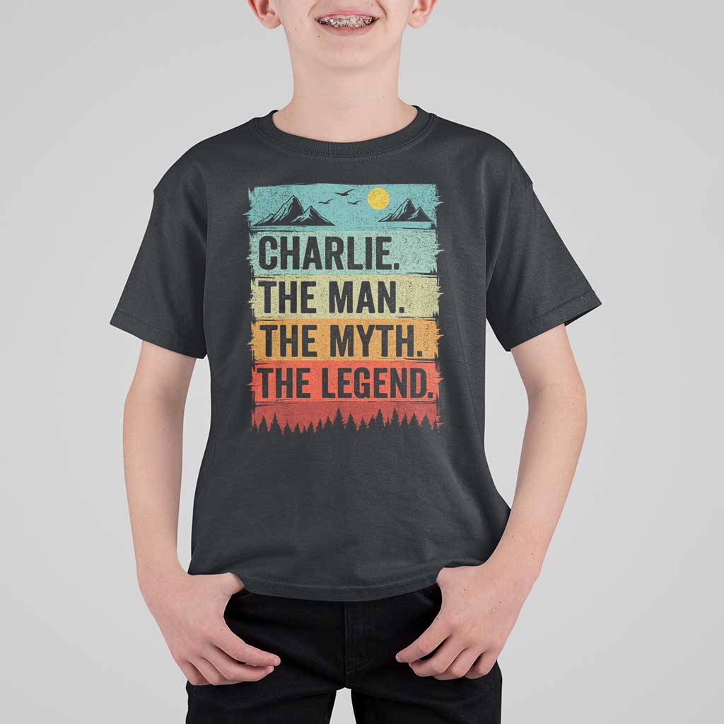 Charlie The Man The Myth The Legend T Shirt For Kid Retro Vintage - Wonder Print Shop