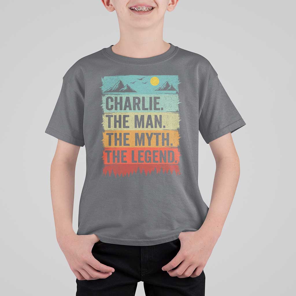 Charlie The Man The Myth The Legend T Shirt For Kid Retro Vintage - Wonder Print Shop