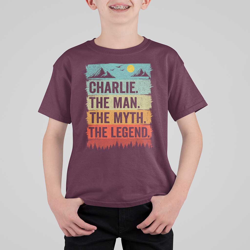 Charlie The Man The Myth The Legend T Shirt For Kid Retro Vintage - Wonder Print Shop