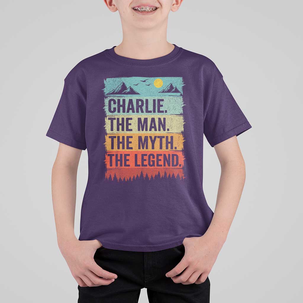 Charlie The Man The Myth The Legend T Shirt For Kid Retro Vintage - Wonder Print Shop