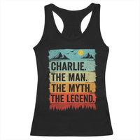 Charlie The Man The Myth The Legend Racerback Tank Top Retro Vintage - Wonder Print Shop