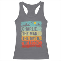 Charlie The Man The Myth The Legend Racerback Tank Top Retro Vintage - Wonder Print Shop