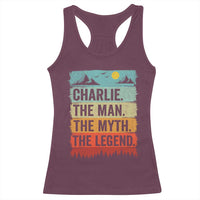 Charlie The Man The Myth The Legend Racerback Tank Top Retro Vintage - Wonder Print Shop