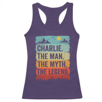 Charlie The Man The Myth The Legend Racerback Tank Top Retro Vintage - Wonder Print Shop