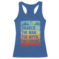 Charlie The Man The Myth The Legend Racerback Tank Top Retro Vintage - Wonder Print Shop