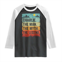 Charlie The Man The Myth The Legend Raglan Shirt Retro Vintage - Wonder Print Shop