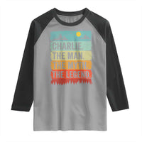 Charlie The Man The Myth The Legend Raglan Shirt Retro Vintage - Wonder Print Shop