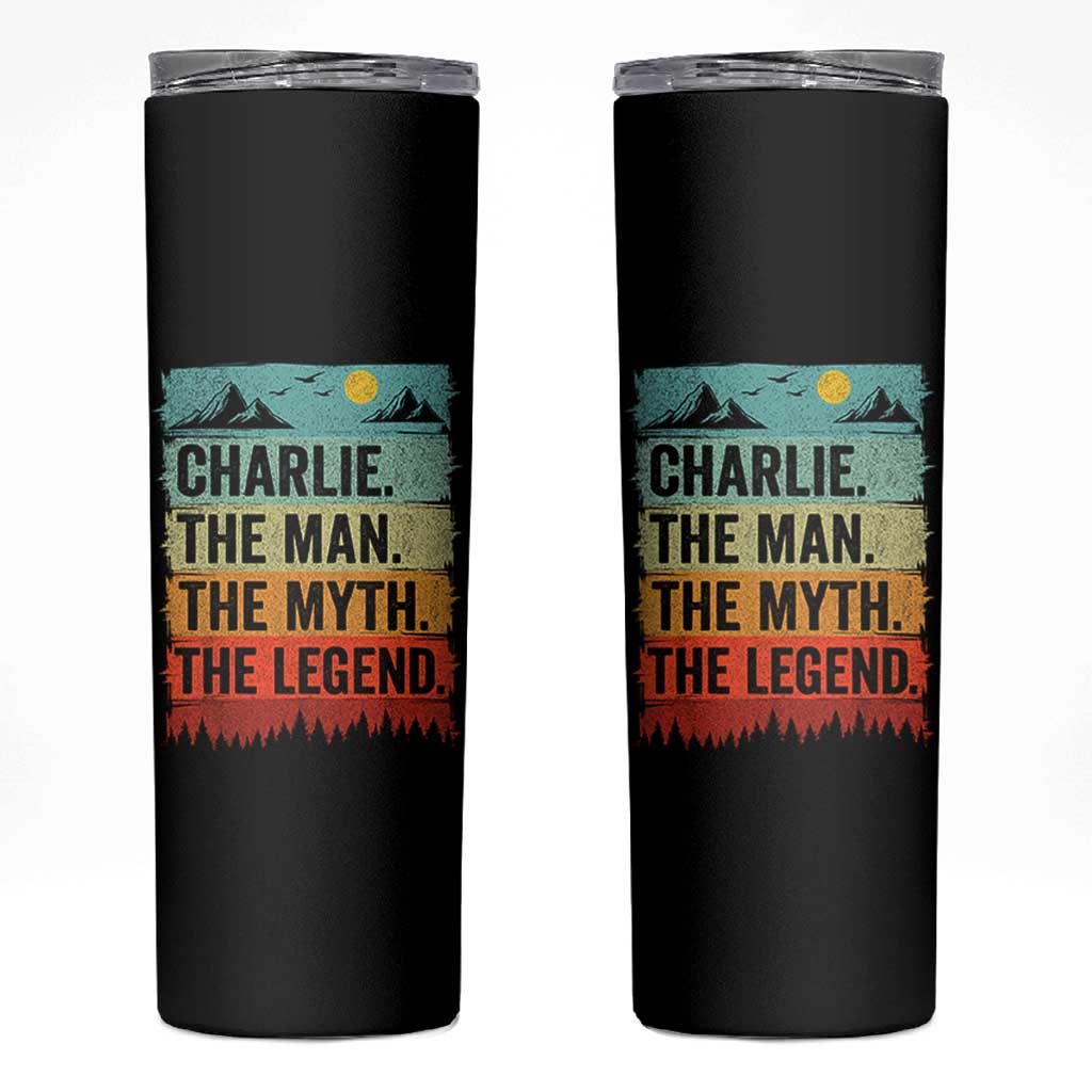 Charlie The Man The Myth The Legend Skinny Tumbler Retro Vintage - Wonder Print Shop