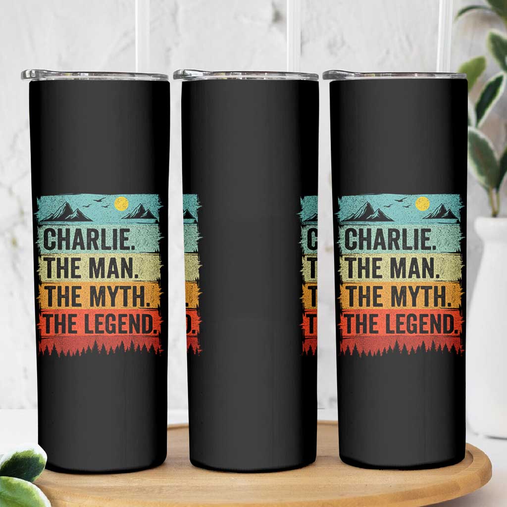 Charlie The Man The Myth The Legend Skinny Tumbler Retro Vintage - Wonder Print Shop