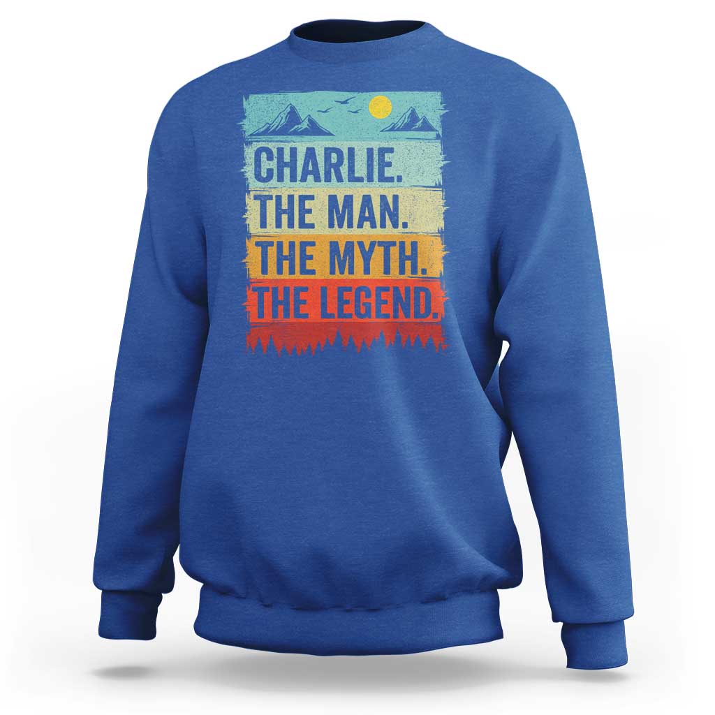 Charlie The Man The Myth The Legend Sweatshirt Retro Vintage - Wonder Print Shop