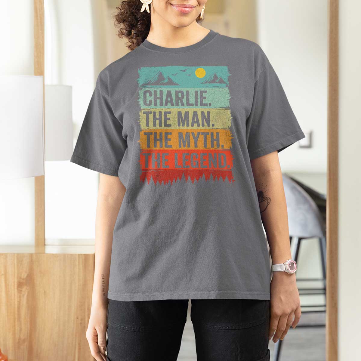 Charlie The Man The Myth The Legend T Shirt For Women Retro Vintage - Wonder Print Shop