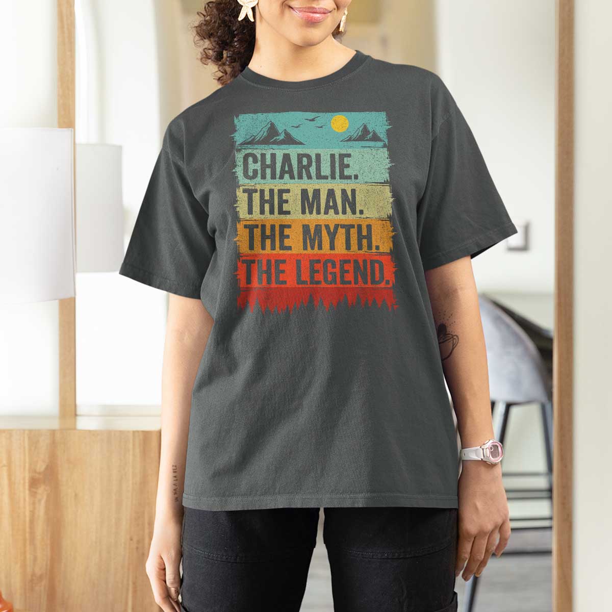 Charlie The Man The Myth The Legend T Shirt For Women Retro Vintage - Wonder Print Shop
