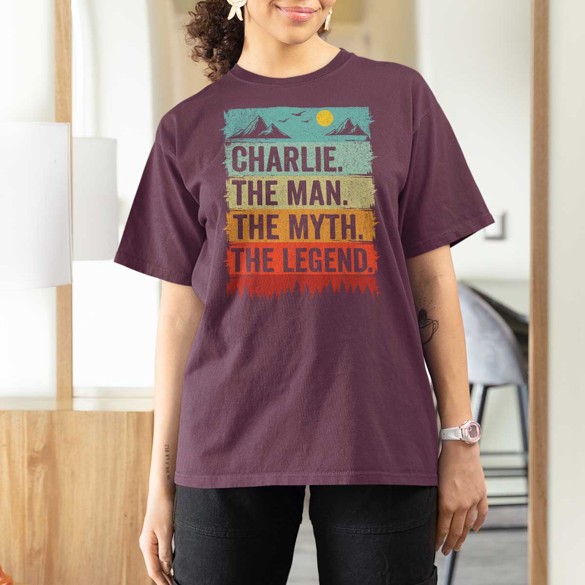 Charlie The Man The Myth The Legend T Shirt For Women Retro Vintage - Wonder Print Shop