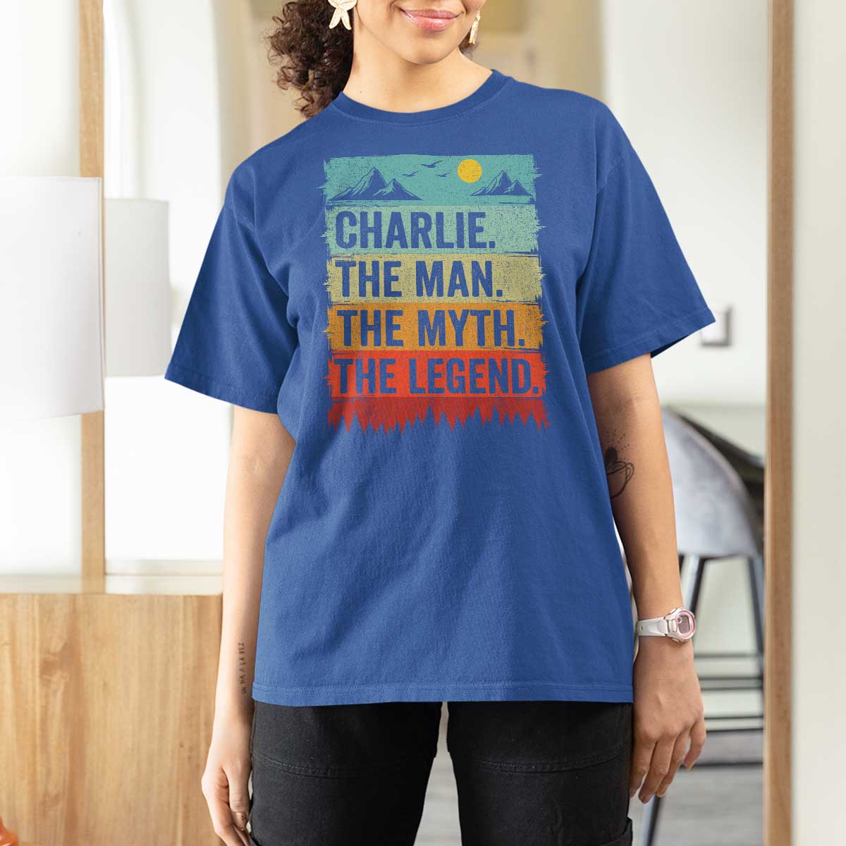 Charlie The Man The Myth The Legend T Shirt For Women Retro Vintage - Wonder Print Shop