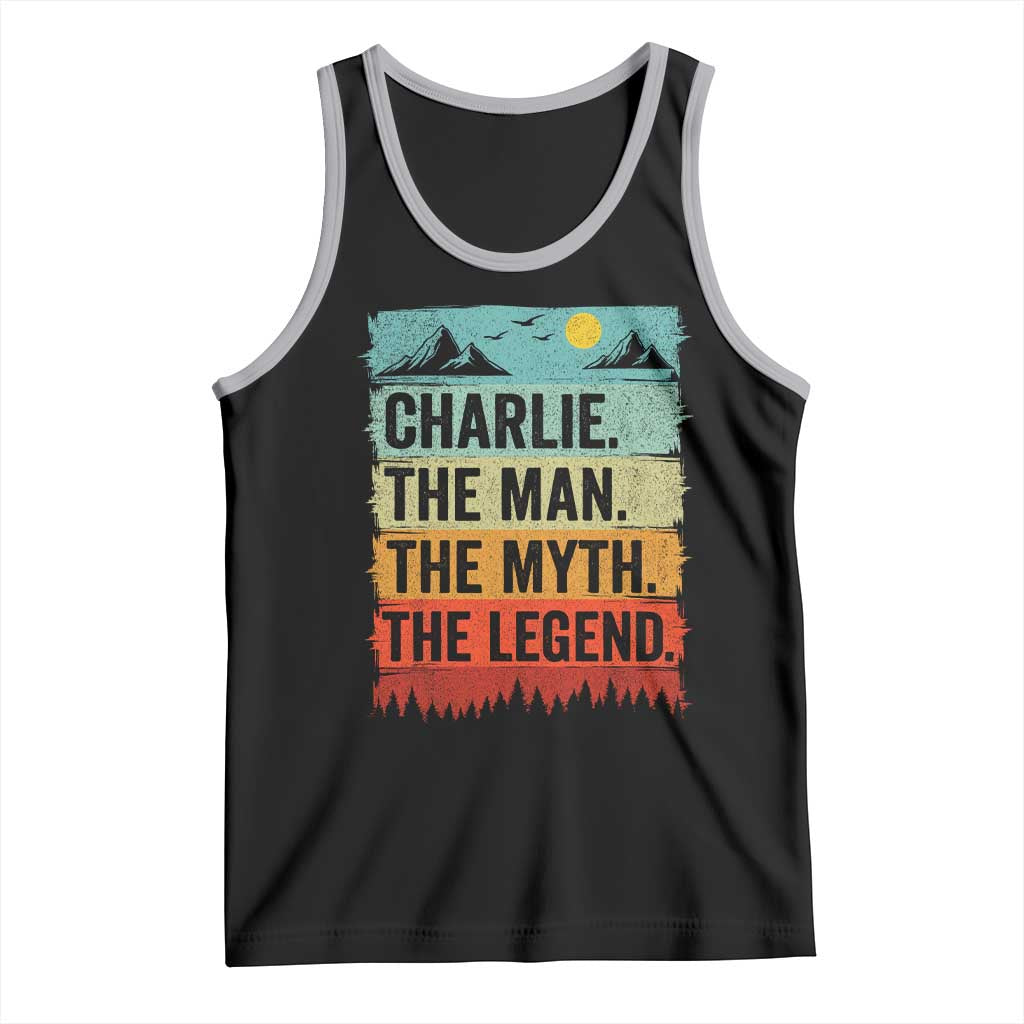 Charlie The Man The Myth The Legend Tank Top Retro Vintage - Wonder Print Shop