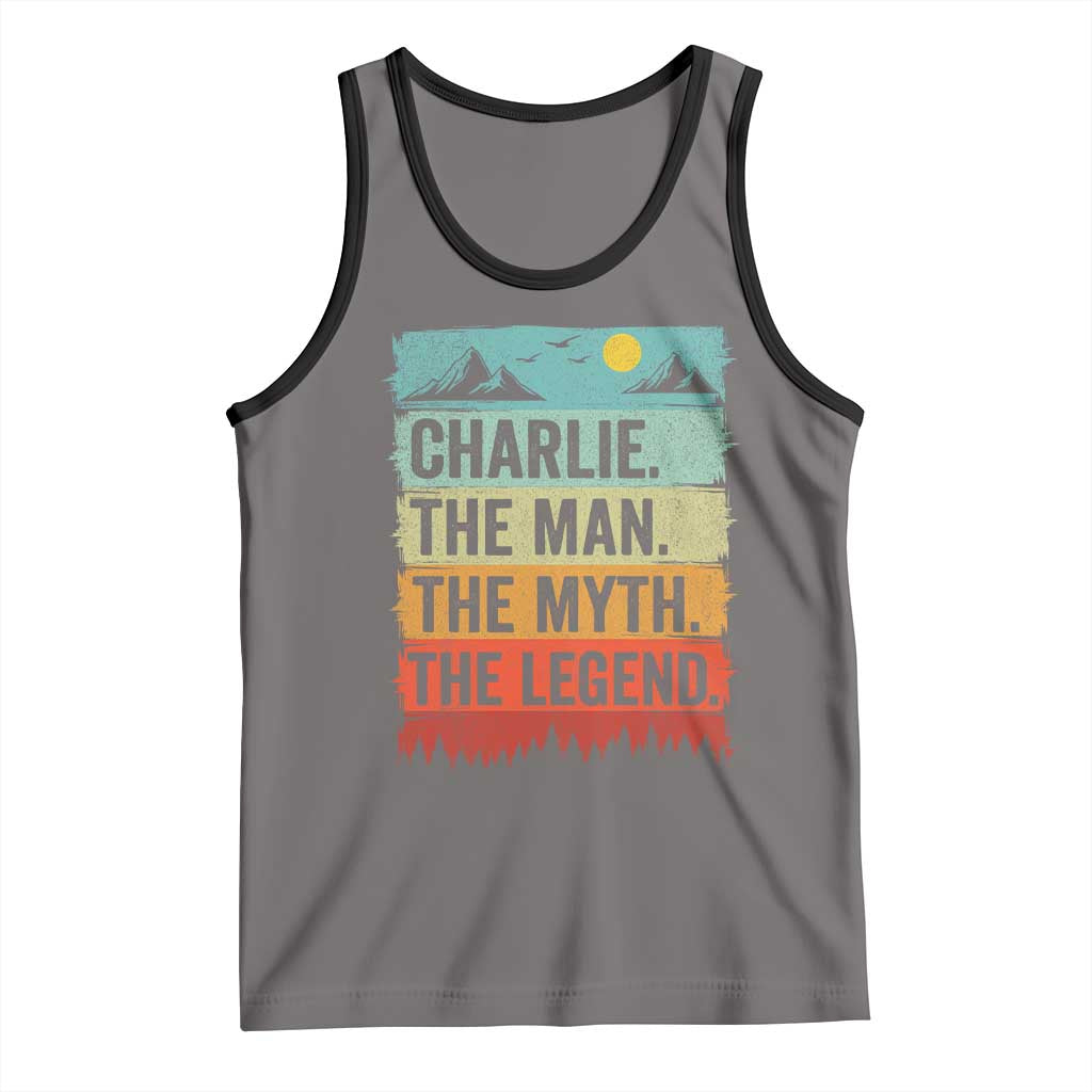 Charlie The Man The Myth The Legend Tank Top Retro Vintage - Wonder Print Shop