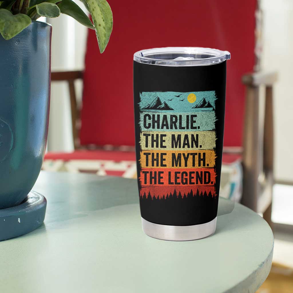 Charlie The Man The Myth The Legend Tumbler Cup Retro Vintage - Wonder Print Shop
