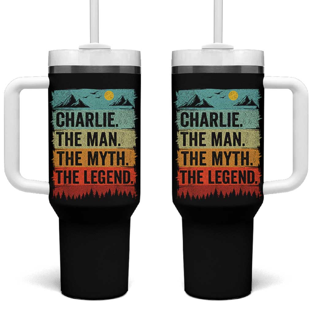 Charlie The Man The Myth The Legend Tumbler With Handle Retro Vintage - Wonder Print Shop