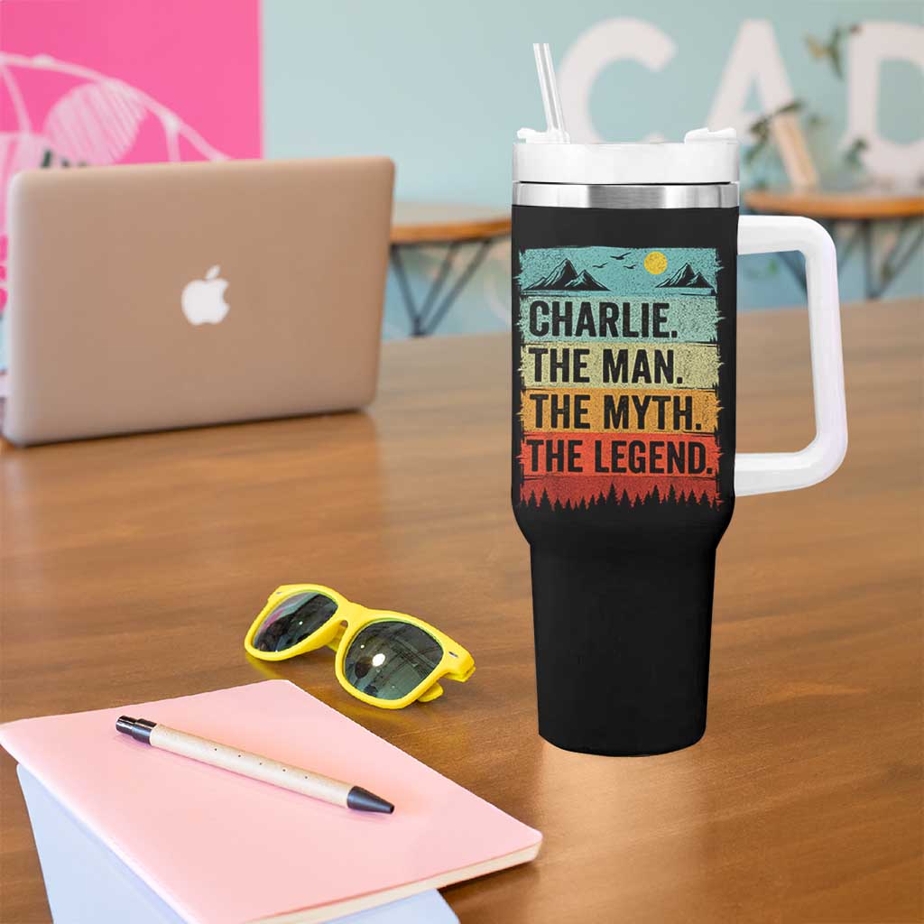 Charlie The Man The Myth The Legend Tumbler With Handle Retro Vintage - Wonder Print Shop