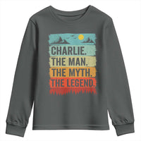 Charlie The Man The Myth The Legend Youth Sweatshirt Retro Vintage - Wonder Print Shop