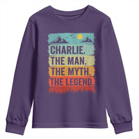 Charlie The Man The Myth The Legend Youth Sweatshirt Retro Vintage - Wonder Print Shop
