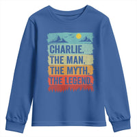 Charlie The Man The Myth The Legend Youth Sweatshirt Retro Vintage - Wonder Print Shop