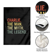 Retro Charlie The Man The Myth The Legend Garden Flag - Wonder Print Shop