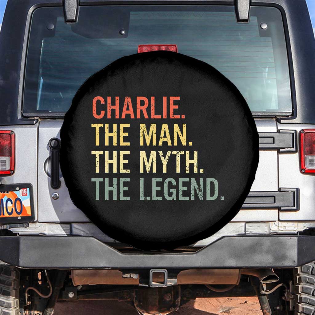 Retro Charlie The Man The Myth The Legend Spare Tire Cover - Wonder Print Shop