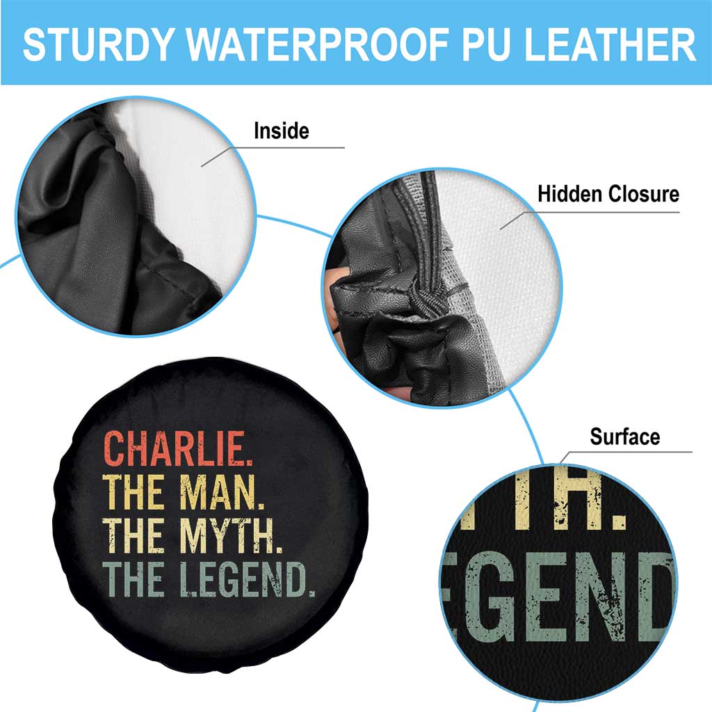 Retro Charlie The Man The Myth The Legend Spare Tire Cover - Wonder Print Shop