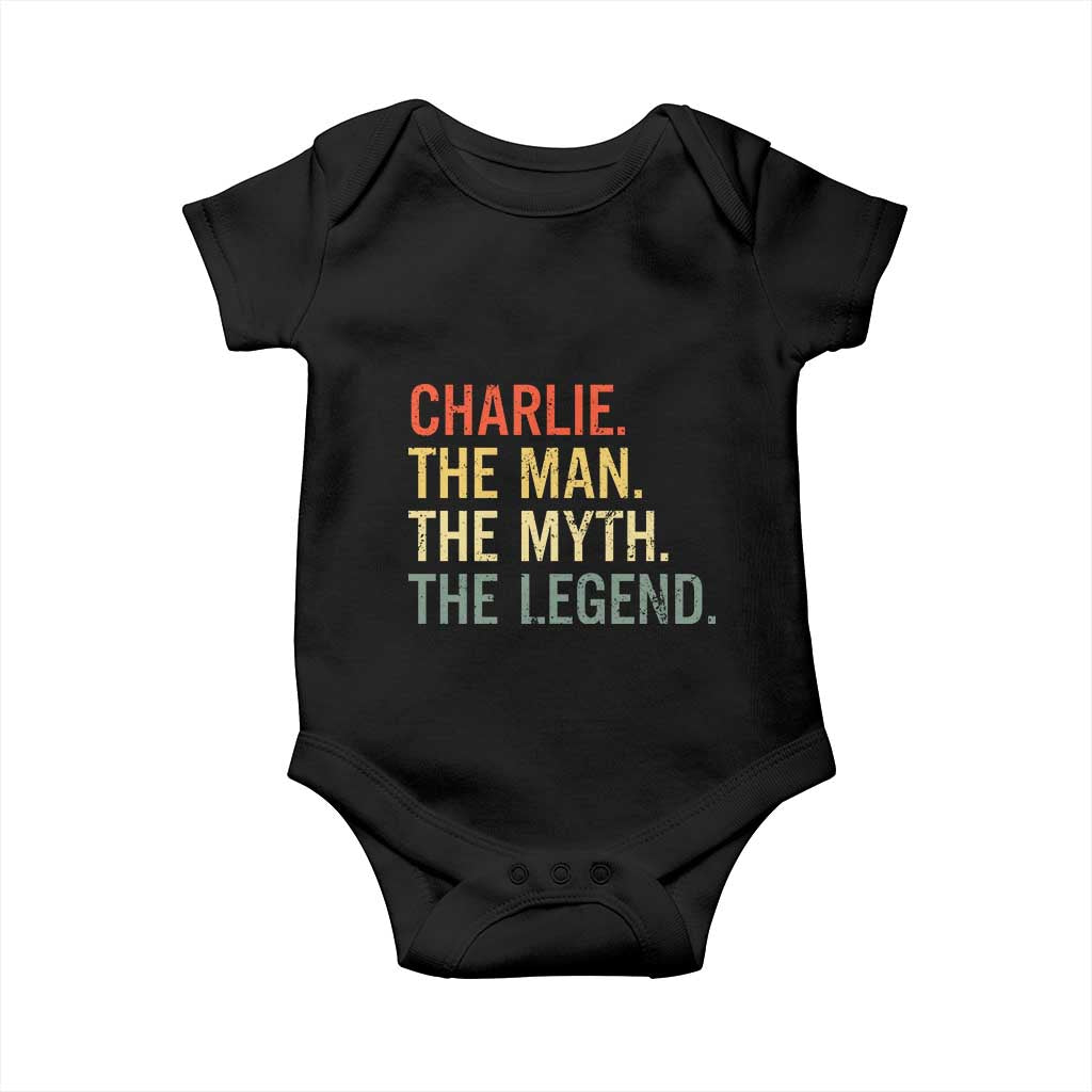 Retro Charlie The Man The Myth The Legend Baby Onesie - Wonder Print Shop