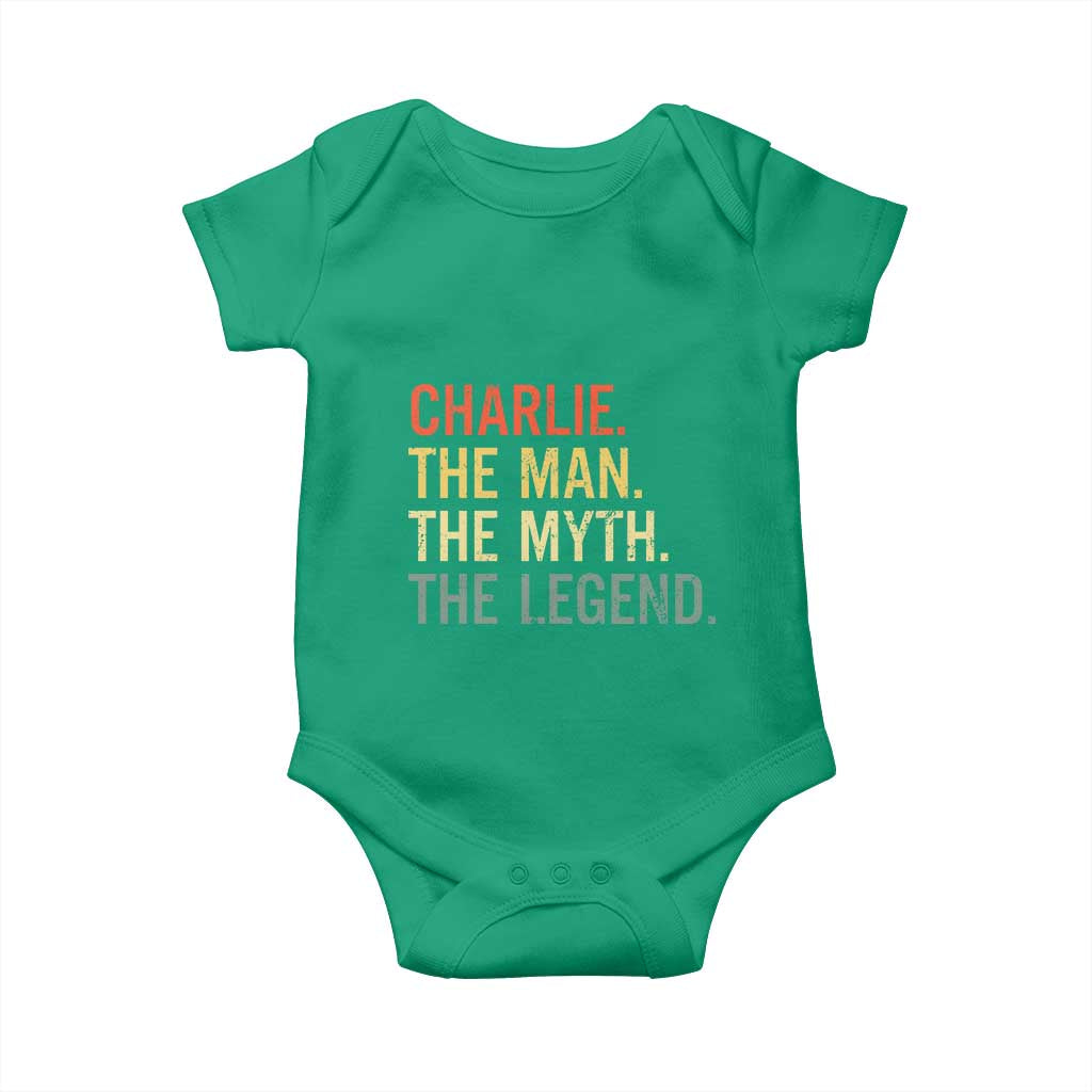 Retro Charlie The Man The Myth The Legend Baby Onesie - Wonder Print Shop