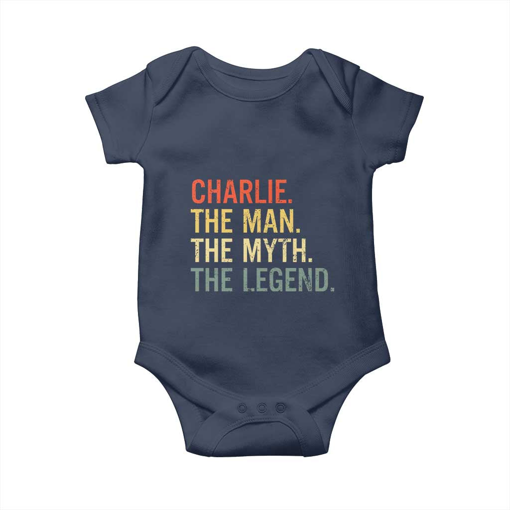 Retro Charlie The Man The Myth The Legend Baby Onesie - Wonder Print Shop