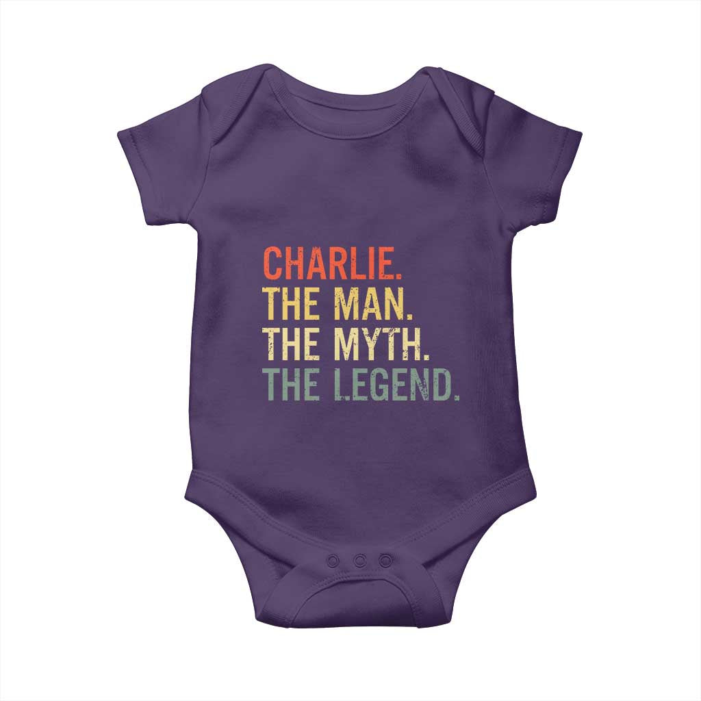 Retro Charlie The Man The Myth The Legend Baby Onesie - Wonder Print Shop