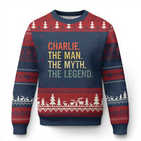 Retro Charlie The Man The Myth The Legend Ugly Christmas Sweater - Wonder Print Shop