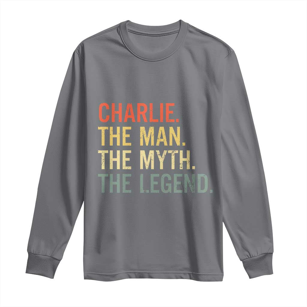 Retro Charlie The Man The Myth The Legend Long Sleeve Shirt - Wonder Print Shop