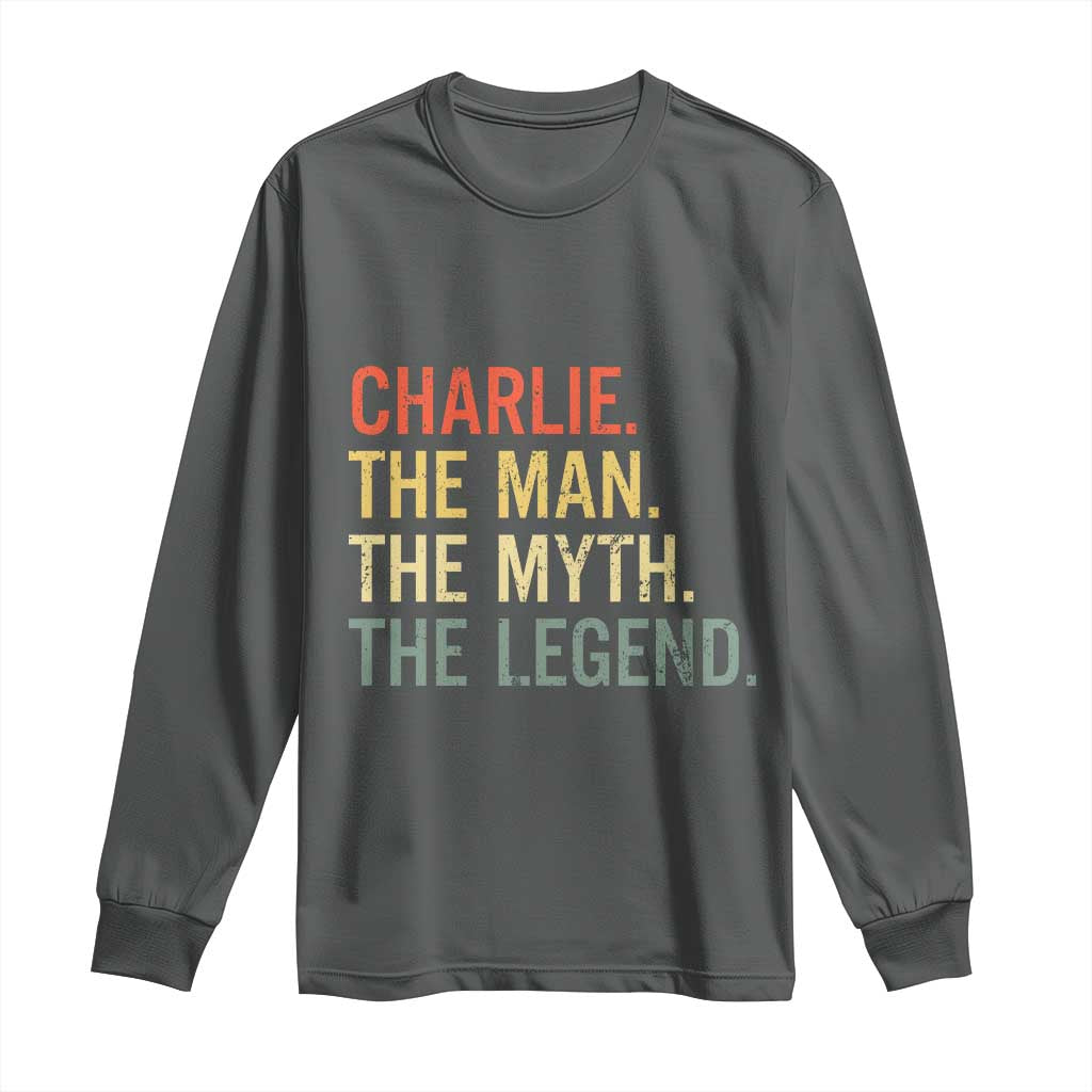 Retro Charlie The Man The Myth The Legend Long Sleeve Shirt - Wonder Print Shop