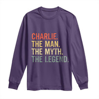 Retro Charlie The Man The Myth The Legend Long Sleeve Shirt - Wonder Print Shop