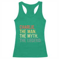 Retro Charlie The Man The Myth The Legend Racerback Tank Top - Wonder Print Shop
