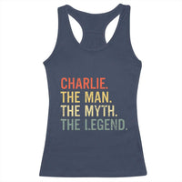 Retro Charlie The Man The Myth The Legend Racerback Tank Top - Wonder Print Shop