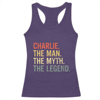 Retro Charlie The Man The Myth The Legend Racerback Tank Top - Wonder Print Shop