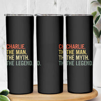 Retro Charlie The Man The Myth The Legend Skinny Tumbler - Wonder Print Shop