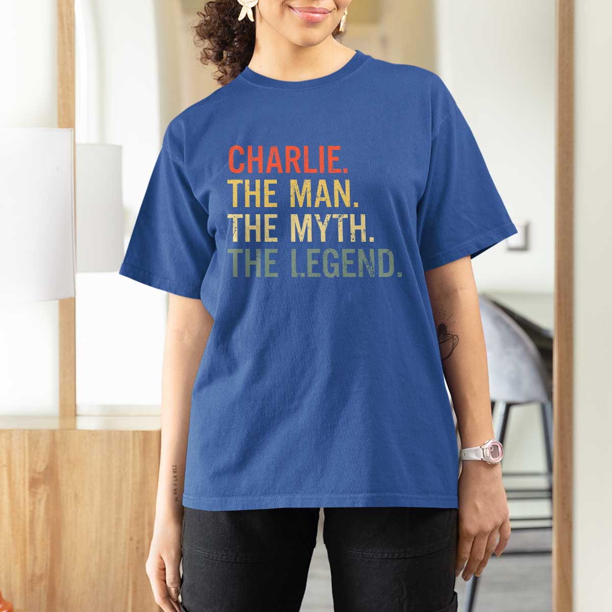 Retro Charlie The Man The Myth The Legend T Shirt For Women - Wonder Print Shop
