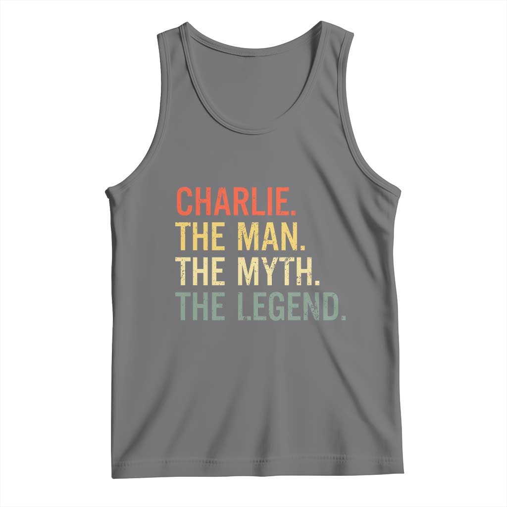 Retro Charlie The Man The Myth The Legend Tank Top - Wonder Print Shop