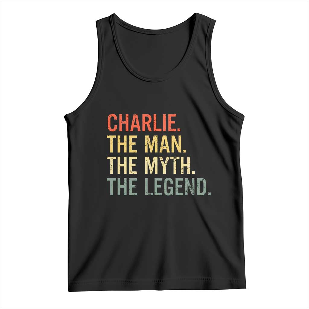 Retro Charlie The Man The Myth The Legend Tank Top - Wonder Print Shop