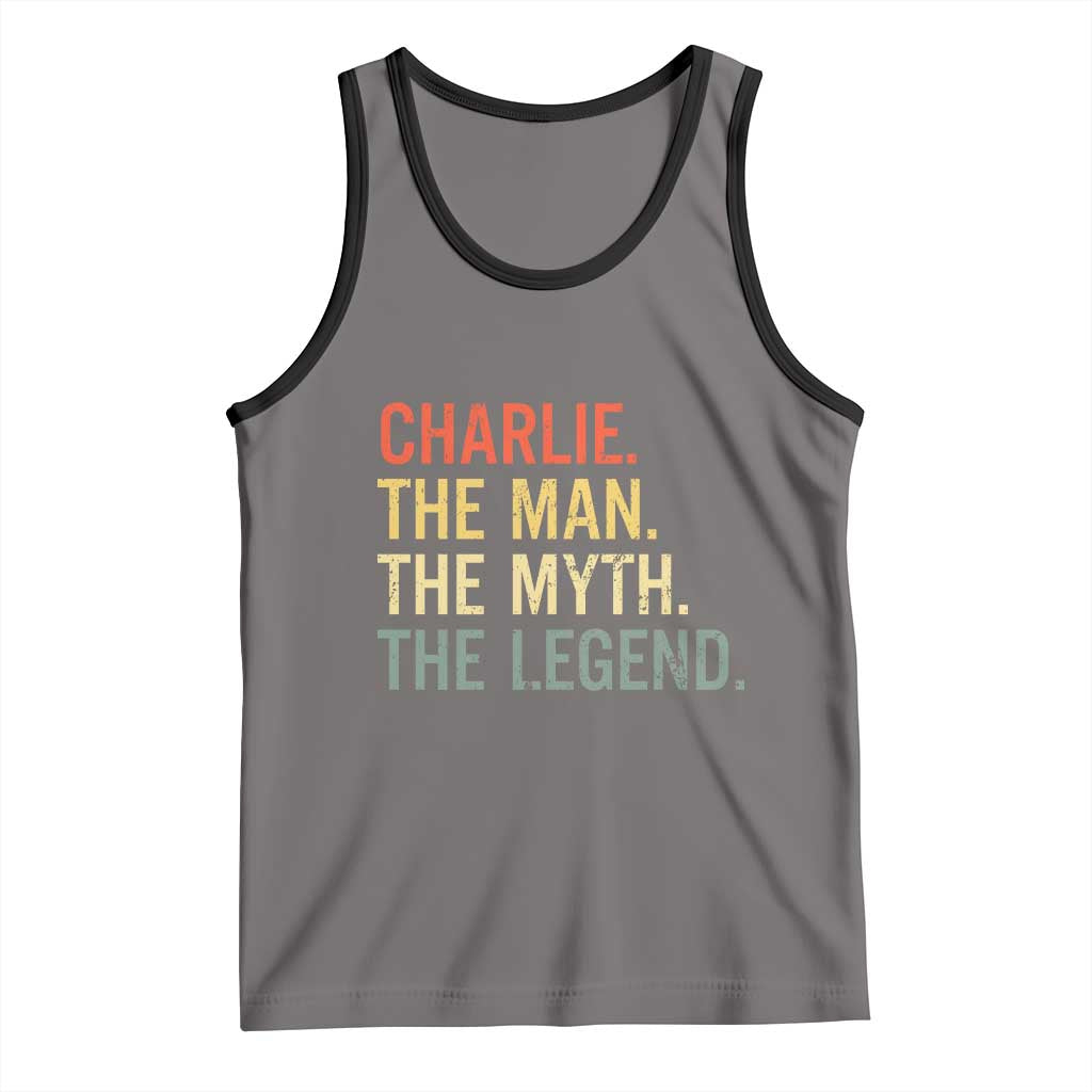 Retro Charlie The Man The Myth The Legend Tank Top - Wonder Print Shop