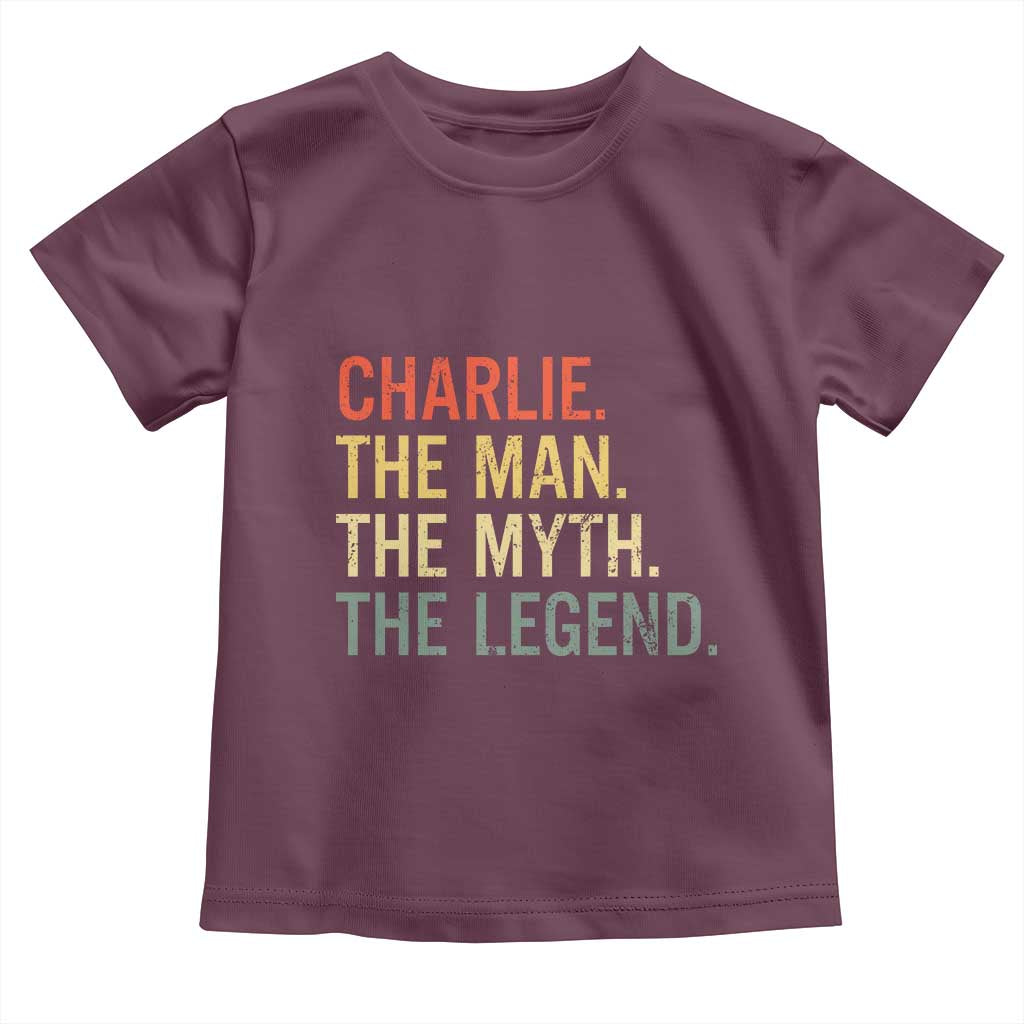 Retro Charlie The Man The Myth The Legend Toddler T Shirt - Wonder Print Shop