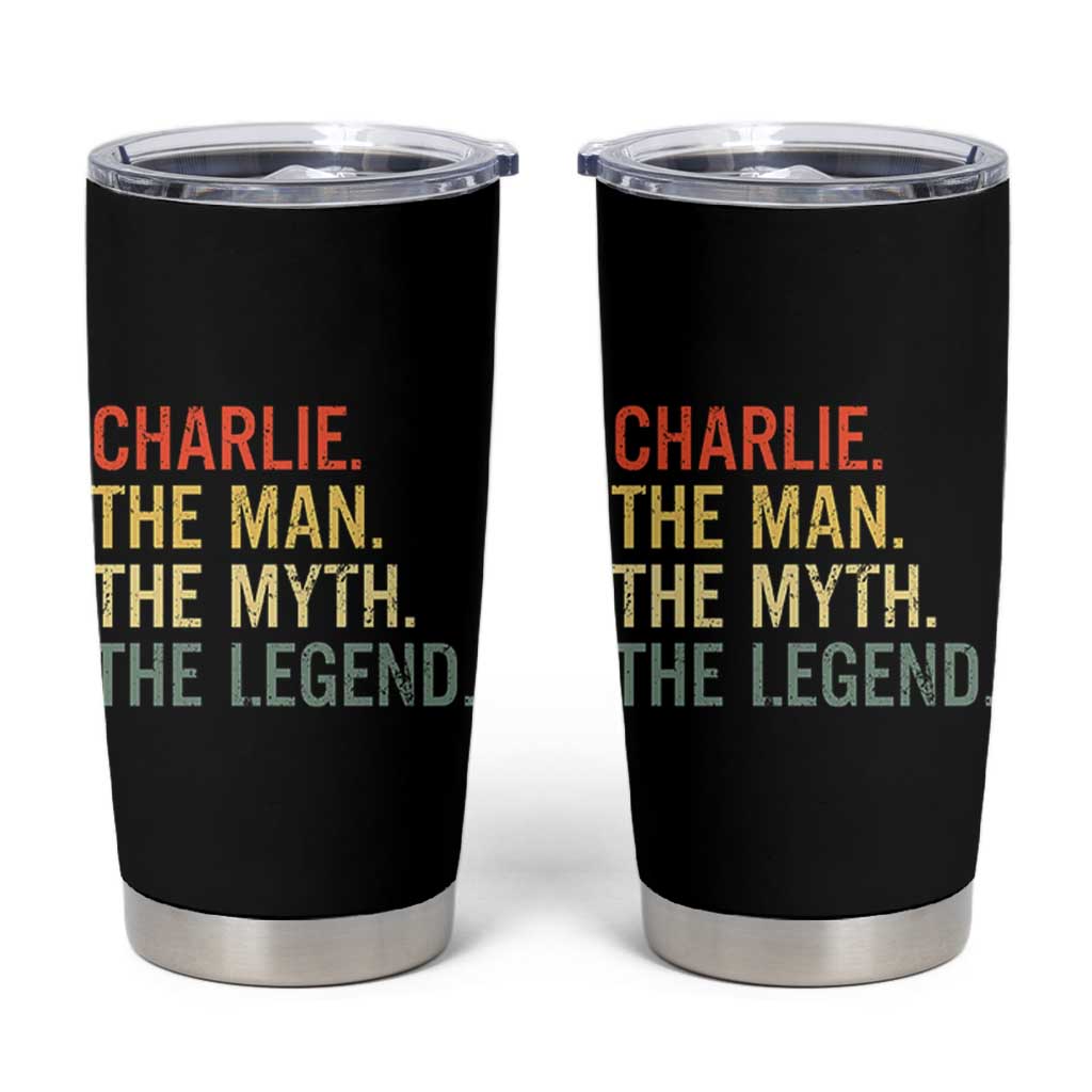 Retro Charlie The Man The Myth The Legend Tumbler Cup - Wonder Print Shop
